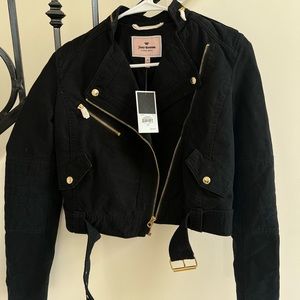 Juicy couture cropped moto jacket